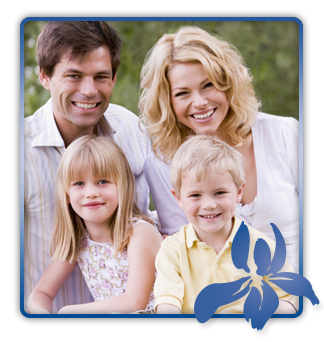 stock photo young family sitting outside