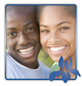 stock photo young african american siblings wearing braces